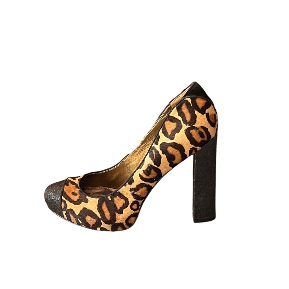 Sam Edelman Leopard Platform Pump in Brown and Black